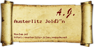 Austerlitz Jolán névjegykártya